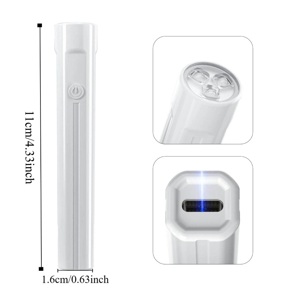 New Handheld Nail Dryer USB Rechargeable Pen-Style UV Light Portable Mini LED Nail Quick Drying Light Manicure DIY Tool