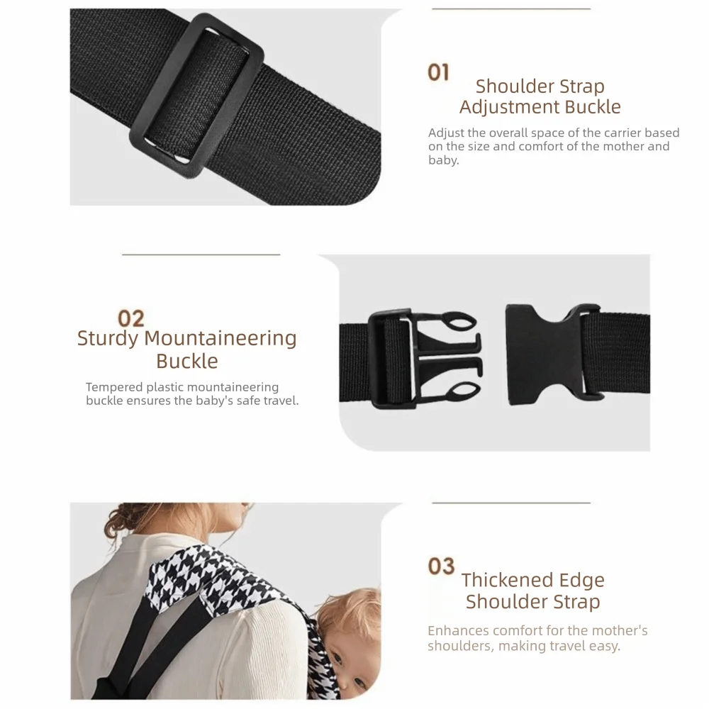 

Breathable Design Baby Wrap Carrier Portable Type Multifunctional Use Newborn Sling Front Hug Four Carrying Methods