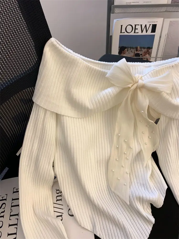 

Свитера, джемперы, пуловеры, женский пуловер Y2K 2000-х годов, верхняя женская одежда с рюшами и вырезом, эластичная облегающая одежда для ужина, свидания, ночной посадки