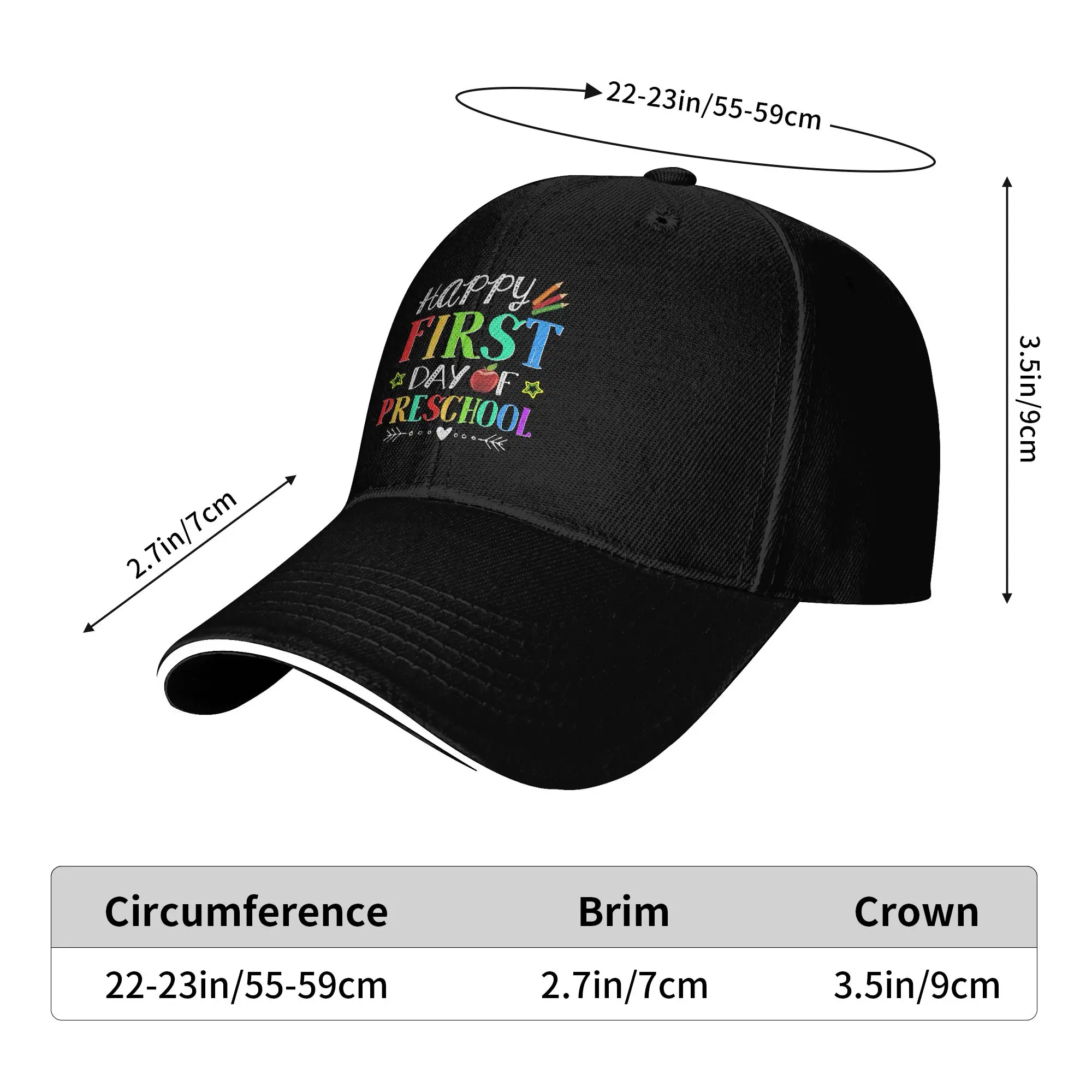 Happy First Day of School Teacher Student Baseball Cap Men Print Trucker Hat Wholesale Running Hippie Snapback Cap Birthday Gift