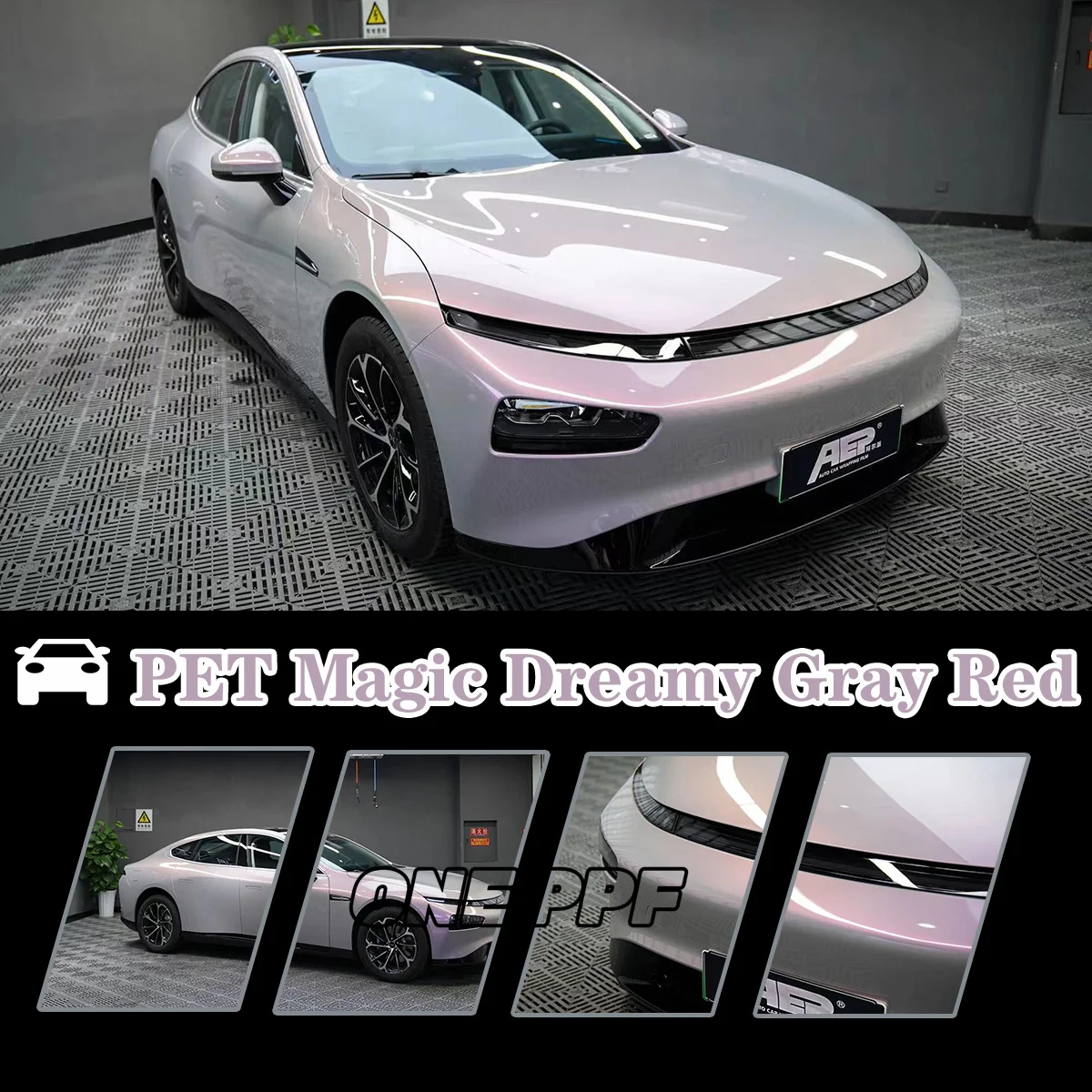 Double Color Magic Dreamy Volcano Gray Vinyl Wrap Film Car Stickers Bubble Free For Car Styling Size 1.52X18M