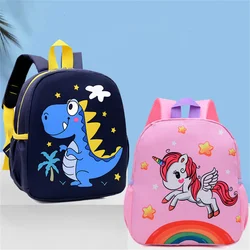 Mochila escolar de dibujos animados para niños y niñas, bolsa de libros primaria de dinosaurio, impermeable, portátil