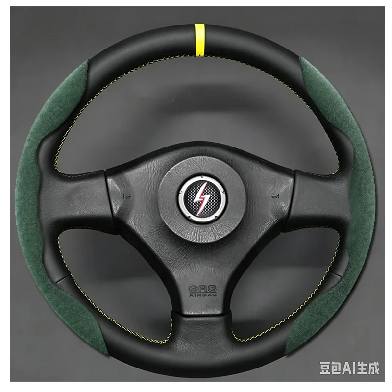 Steering Wheel Cover Custom Style Soft Suede Hand Stitched Non-slip for Nissan 200SX S15 Skyline GT-R R34 Car Accessory