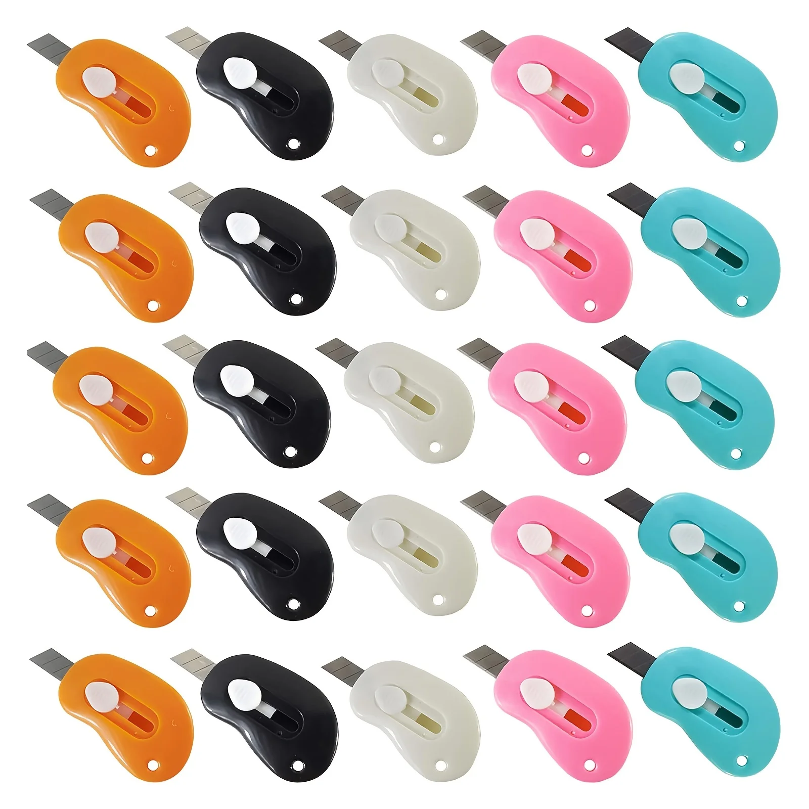 MOHAMM 25 PCS Mini Retractable Utility Knife Box Cutter Letter Opener for Paper Card Making DIY Projects Scrapbooking