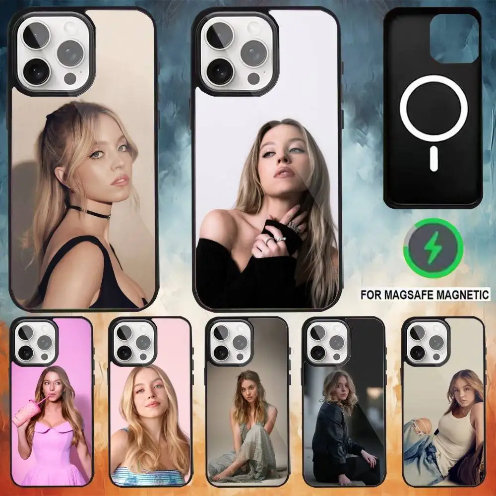 

Actor S-Sydney SweeneyS Phone Case For iPhone 17,16,15,14,13,12,Plus,Pro,Max for Magsafe Magnetic Wireless Charging