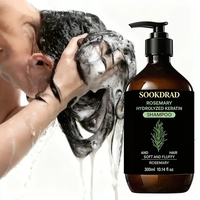 Rosemary Hydrolyzed Keratin Shampoo, Refreshing Scalp, Reduce Oil Build Up, For Oily Hair, 300ml