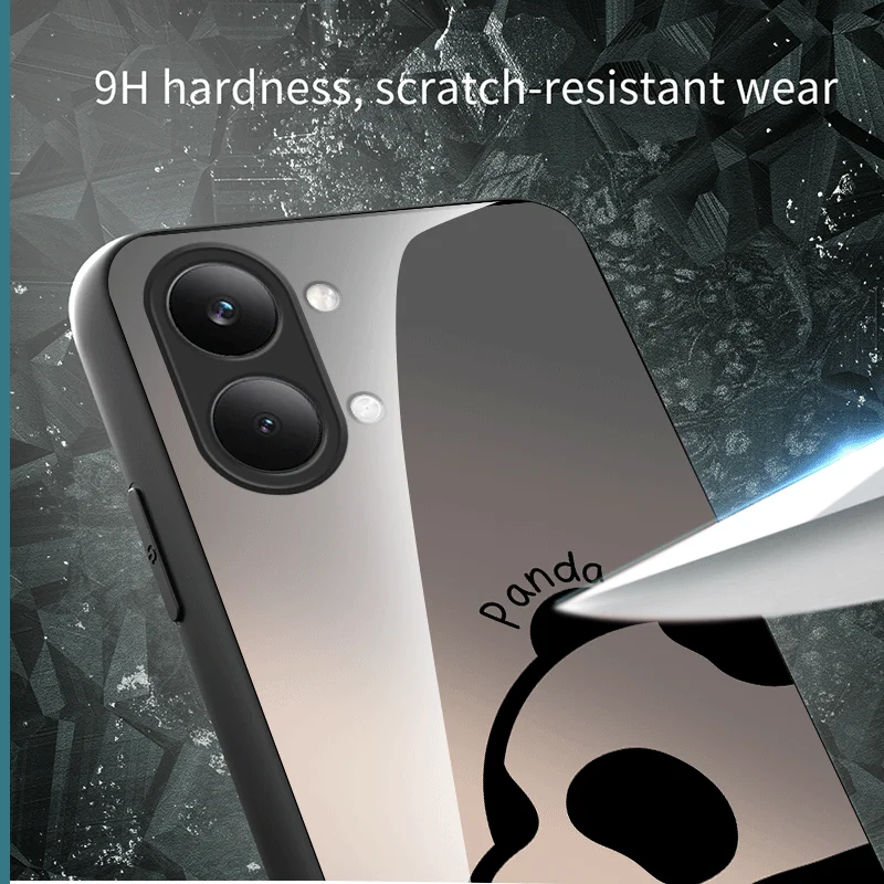 Hard Tempered Glass Case For Xiaomi Poco X8 Max Protective Cover Panda Pattern Back Shell Fundas - view 4