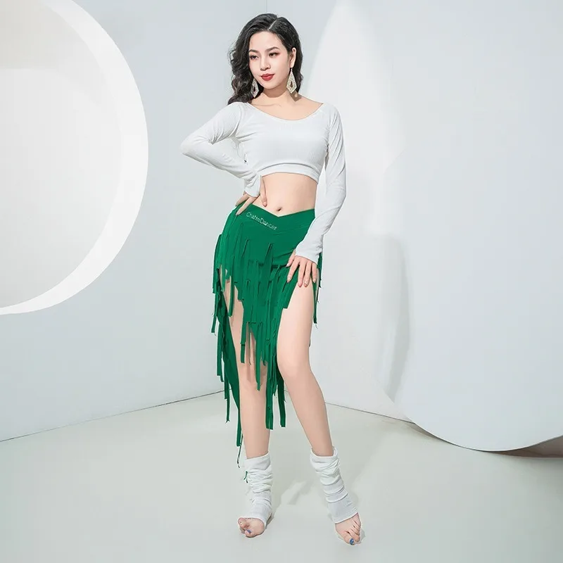 Maßgeschneiderte Bauchtanzkostüme 2025, neues Übungskleid, langärmlige Oberteile und Socken, ohne Quastenrock, Übungskleid