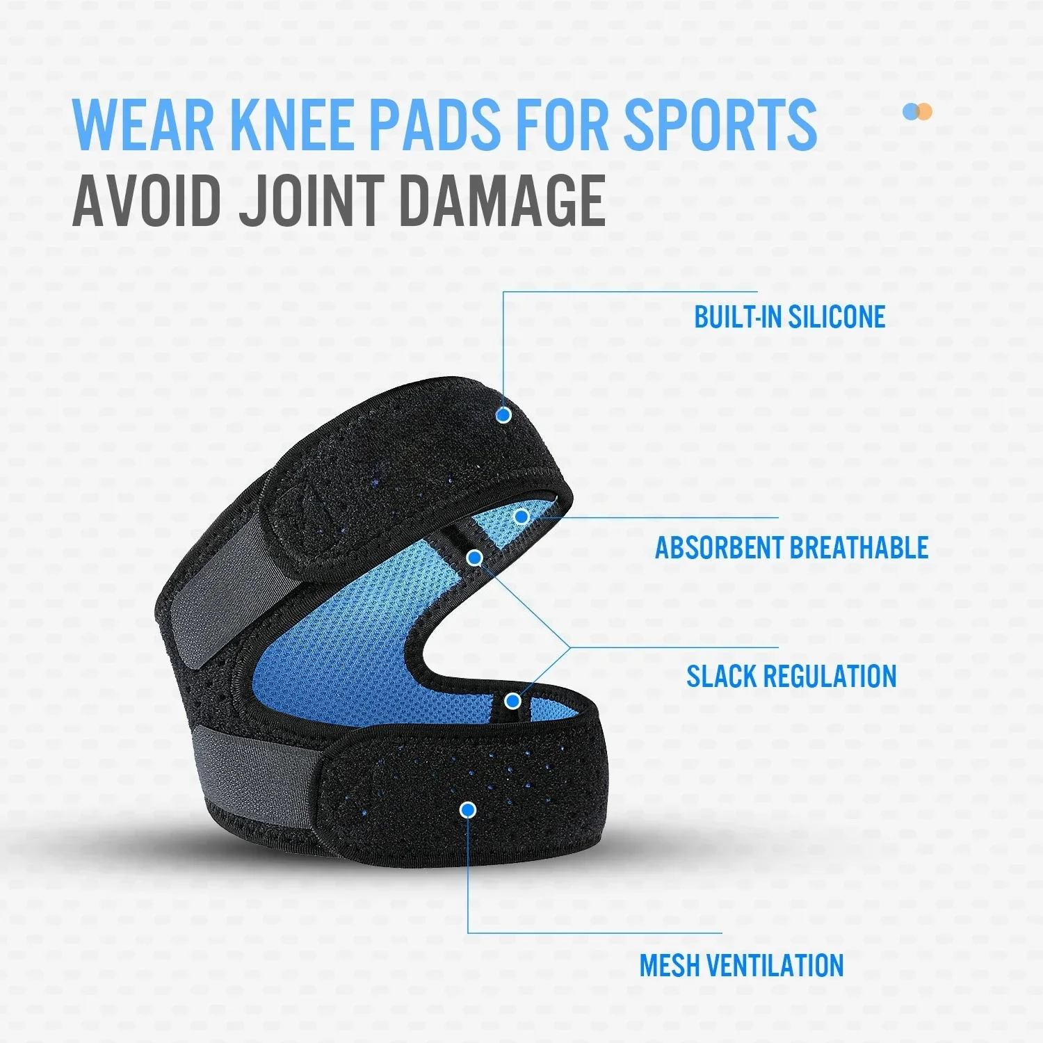 1PCS Patellar Tendon Support Strap -Knee Braces for Men and Women - Kneeain Relief Adjustable Knee Strap for Running.Labubo.