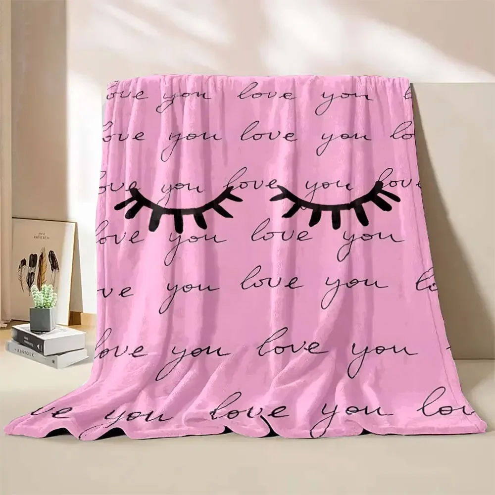 New Shelves! Cartoon Eyelashes Printed Blanket Soft and Comfortable Sofa Living Room Office Four Seasons Available Quick Arrival