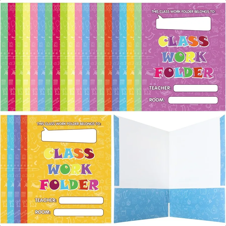 

24 Pcs Students Pocket Folders Bulk Portfolio Take Home Folders Gifts for Classroom Home Office Students Teachers School plies