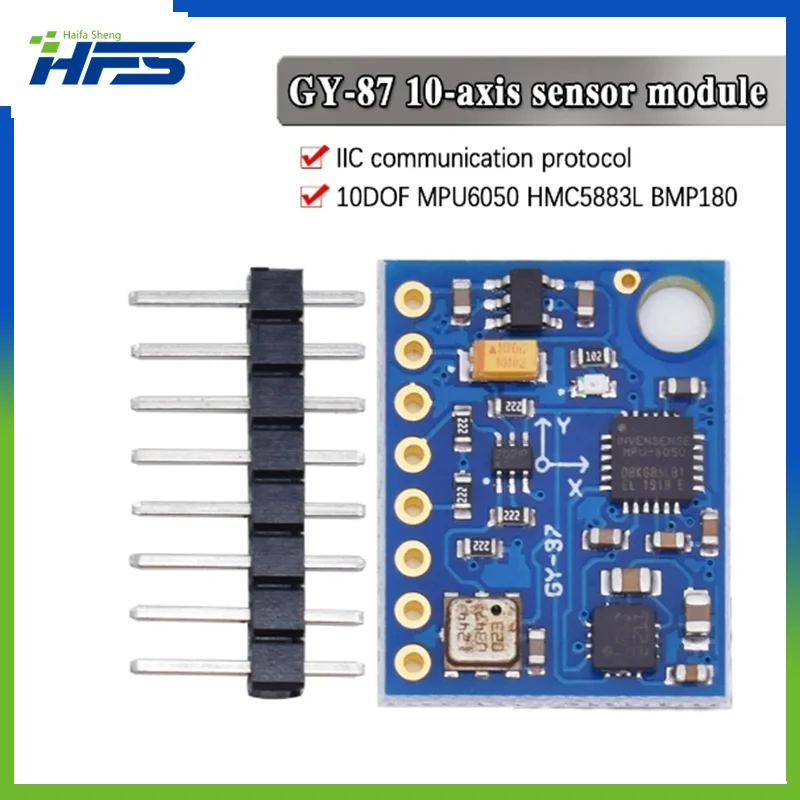 

GY-87 10DOF Module MPU6050 HMC5883L BMP180 GY87 Sensor Module GY87 For Arduino