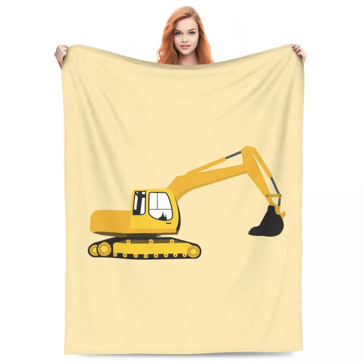 Excavator Construction Truck Blankets Flannel Sofa Throw Blanket Warm for Couch Bedding Office Throws Bedspread Quilt