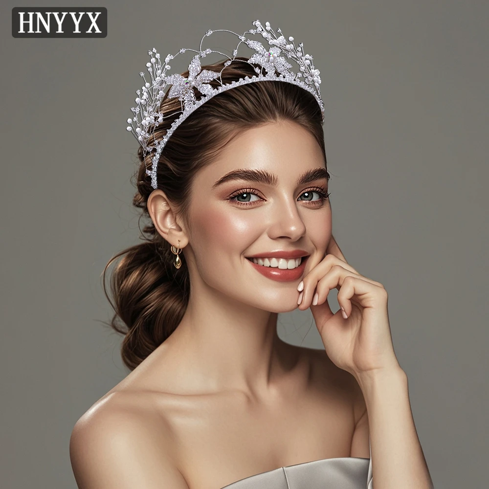 

YouLaPan Light Luxury Bridal Wedding Crown Headband Hand Woven Beaded Flower Elegant Women's Banquet Party Ball Headwear YXA100
