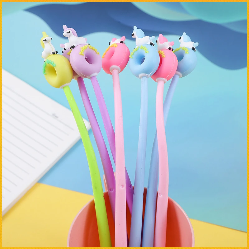 

48 Pcs Pony Doughnut Shake Neutral Pen Pressure Reducing Shake Pen Student Award Gift Creative School Supplies