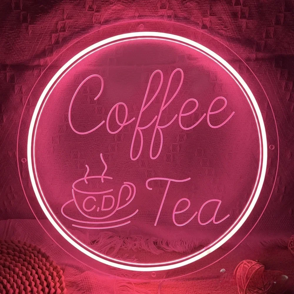 Coffee and Tea Neon Sign Engrave Personal Led Lights For Coffee Shop Neon Lamp On The Wall Decor Home Decoration Support Custom