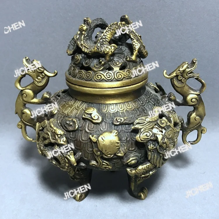 

Neu versandte Artikel pure copper dragon incense burner, Kowloon plate incense burner, imperial incense burner antique craftsman