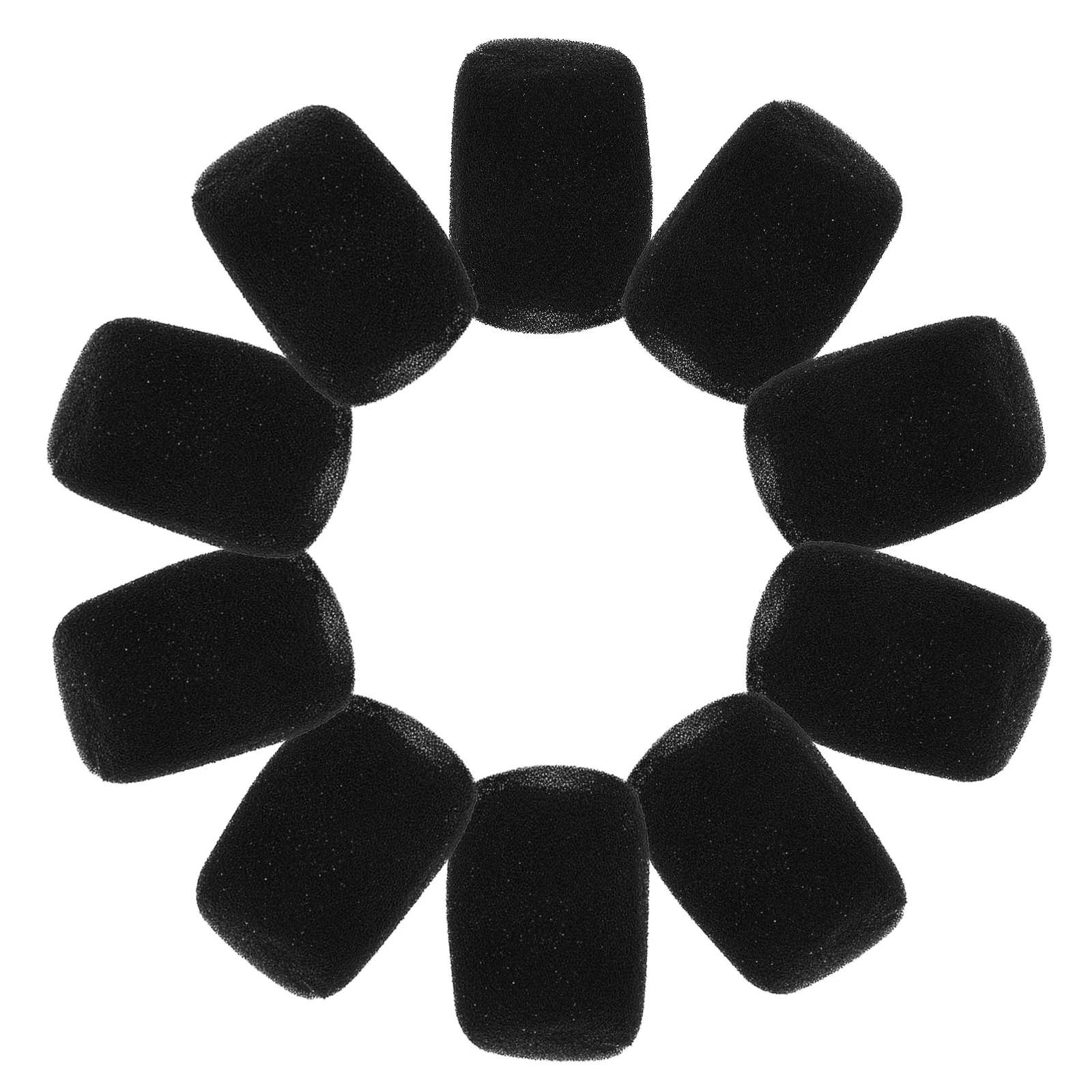 12 Pcs Microphone Inner Sponge Cover Handheld Windproof Round Black Shield Wireless Mics