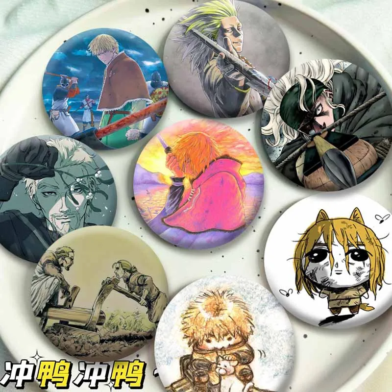 VINLAND SAGA Thorfinn Badge Anime Brooch Cartoon Figure Cosplay Button Pins Accessory Backpack Hat Clothing Jewelry Ornaments