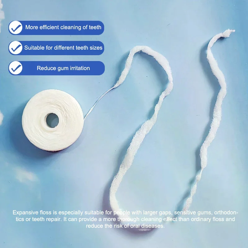 Mint Dental Expansion Floss Nylon Effective Plaque Teeth Protection Removal Thoroughly Cleaning Teeth