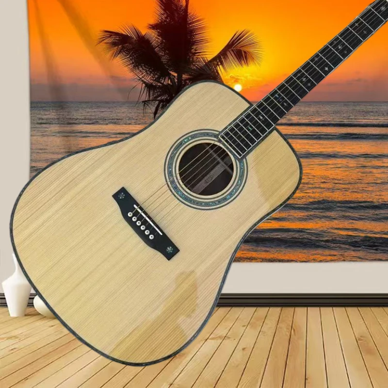 

41 Inch Free Delivery White D42 Series Acoustic Guitar Picea Asperata Body Rosewood Neck Clear and Crisp Tone Pop