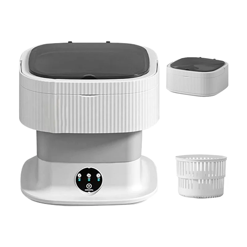 

Portable Travel Washing Machine, 10L Mini Washer Machine, Foldable Underwear Washing Machine With Spin Dryer-AC17