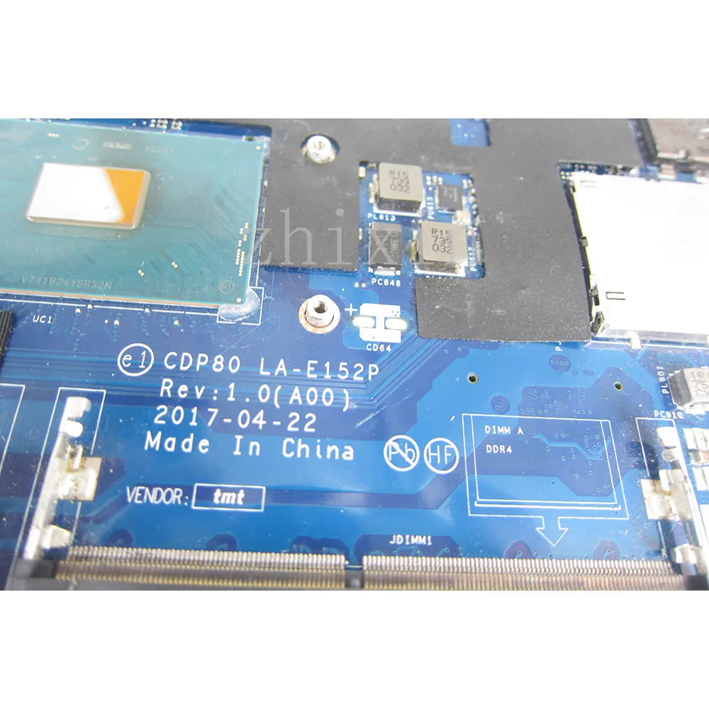 

Материнская плата для ноутбука DELL Precision 5580 3520 с SR32N I7-7820HQ DDR4 CN-0VWH3D LA-E152P, полный тест материнской платы для ноутбука