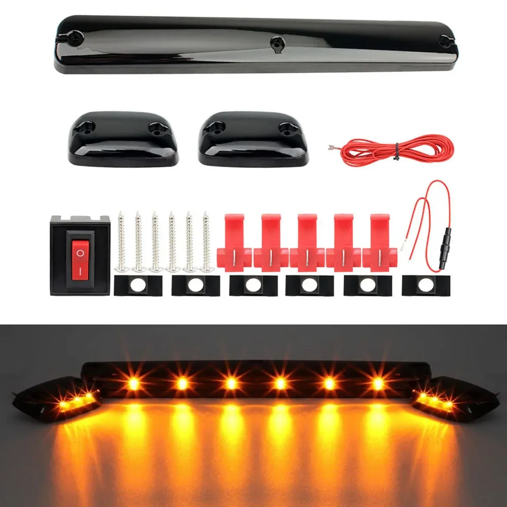 3* Yellow/White 12V LED Cab Roof Marker Lights 22956989 for Chevy Silverado/GMC Sierra 1500 2500 2500 HD 3500 3500 HD 2007-2014