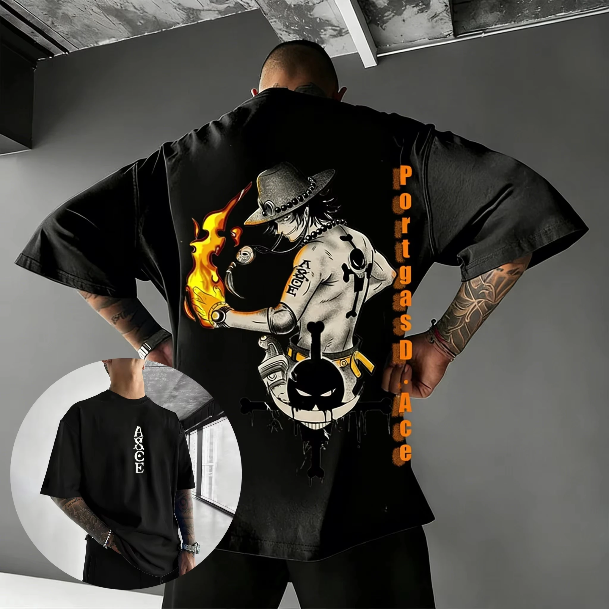 One Piece Ace Print 2026 New Hot Anime Graphic T-shirt Men Women Graphic Tee Streetwear Oversized Casual Top Cosplay Summer