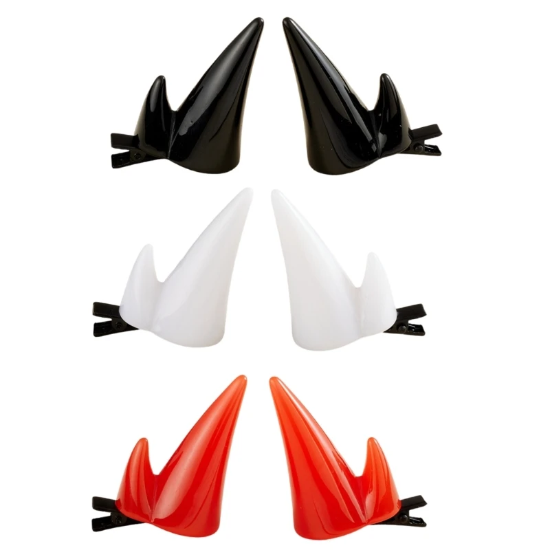 

2Pcs Devil Hair Clip For Role Cosplaying Event Costumes Party Hairpins Practical Resin Hair Accessories For Women 15UB