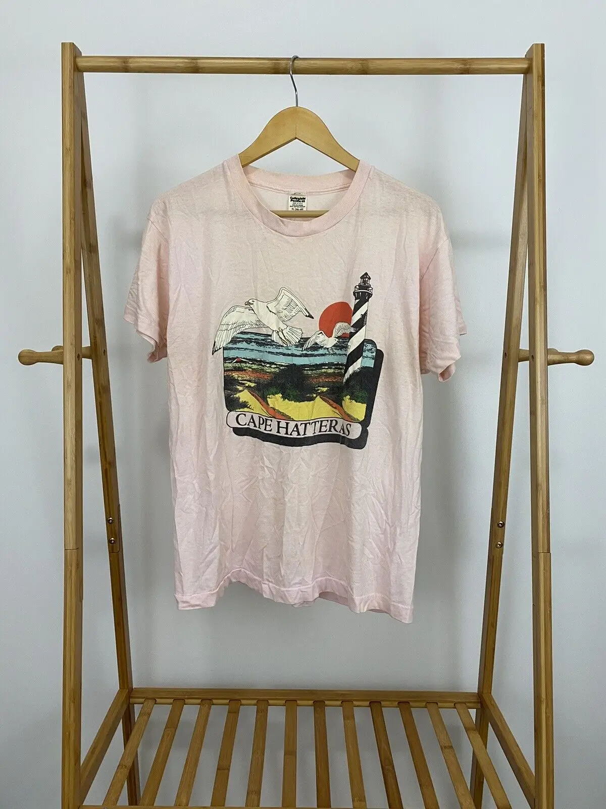 VTG 80s Cape Hatteras Outer Banks North Carolina Souvenir Thin T-Shirt Size XL