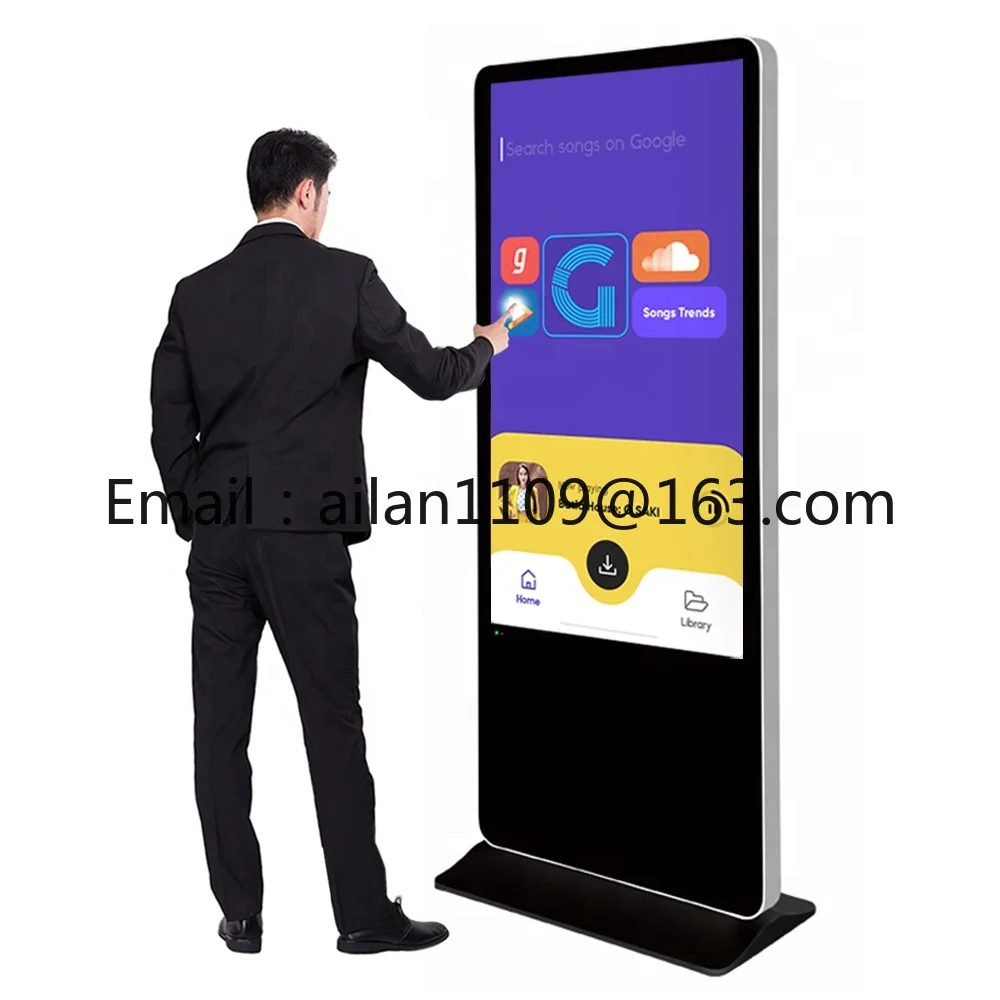 NEW 4k 55 Inch Vertical Floor Stand Touch Screen Display Advertising Player Kiosk LCD Interactive Digital Signage Totem