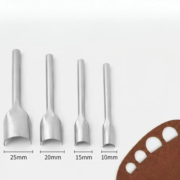 7Pcs Set Leather Craft Tools Half Round Cutter Punch Strap Belt Wallet End DIY 10mm-40mm
