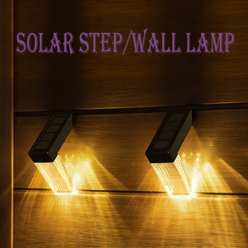 Solar Lamp Outdoor Waterproof IP65 Induction Stair Step Lamp Outdoor Garden Decoration Lighting Courtyard Wall Lamp Wall Lights