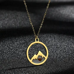 Creativity Mustard Seed Necklace Fashion Stainless Steel Mountain Faith Necklace For Women Girl Christian Inspirational Jewelry
