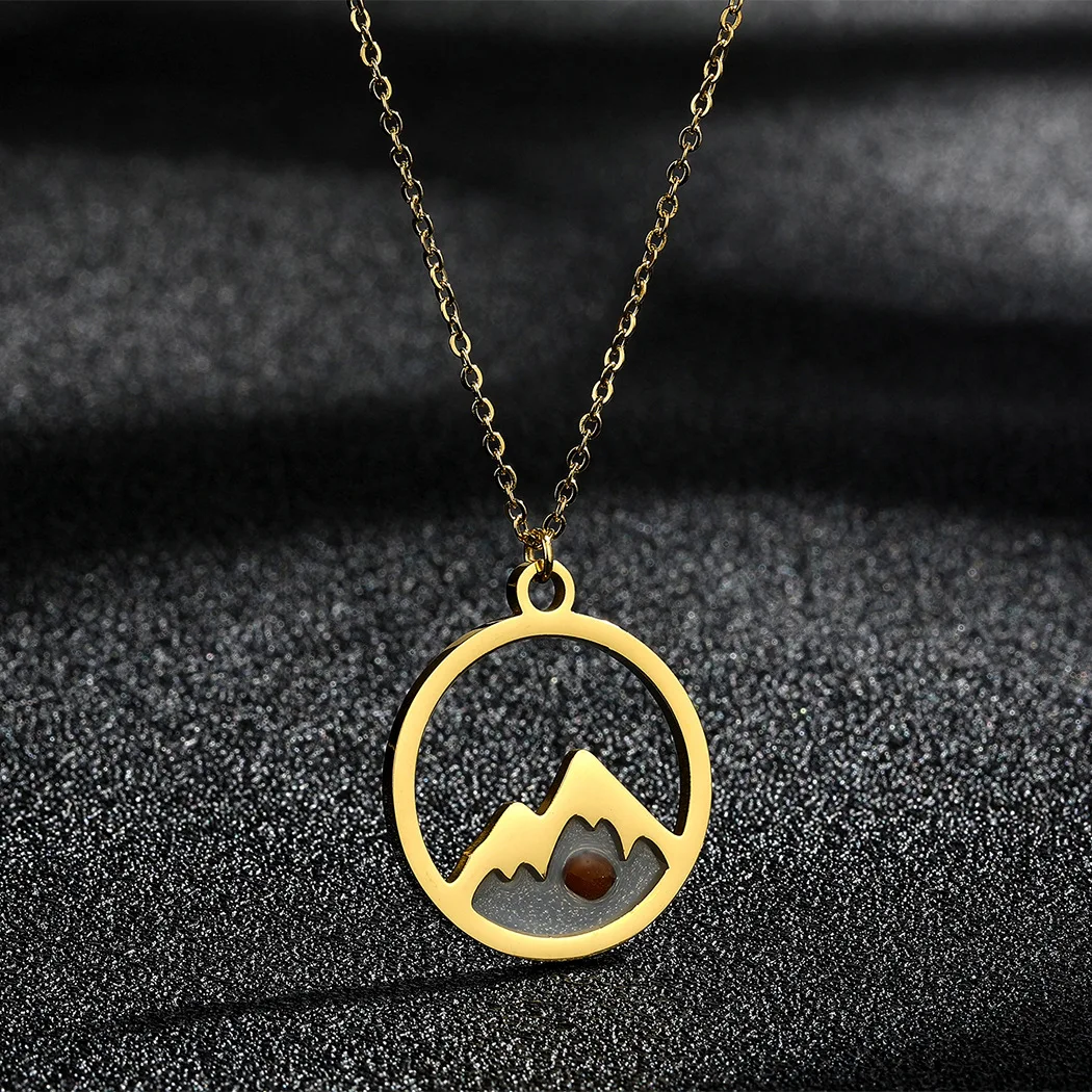 Creativity Mustard Seed Necklace Fashion Stainless Steel Mountain Faith Necklace For Women Girl Christian Inspirational Jewelry