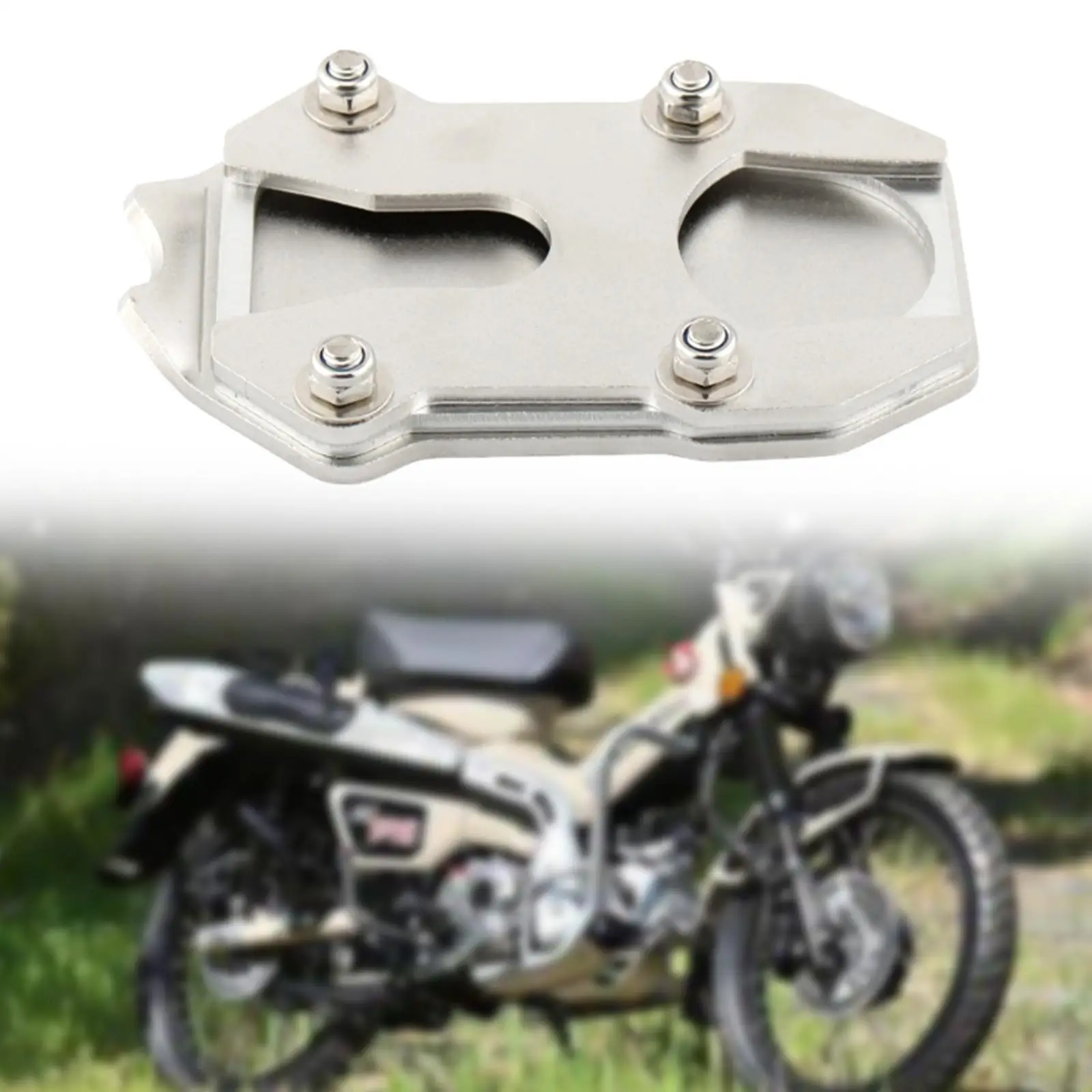 Motorcycle Kickstand Pad Wear Resistant Aluminum Alloy Enlarged Pad for Honda CT125 Trail 125 2023 Loose Ground Preventer