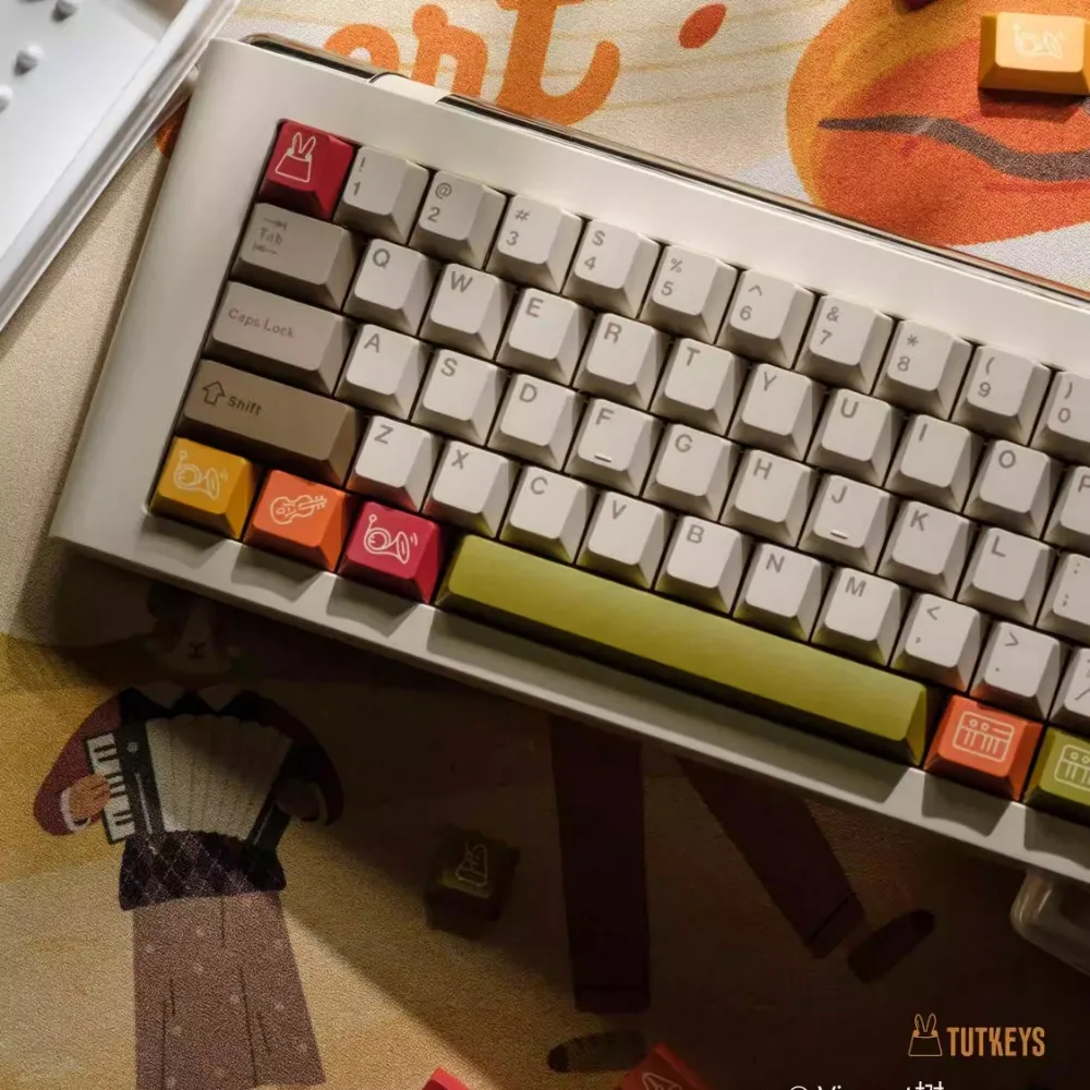 TUTKEYS Forest Autumn Concert Keycap Full Set  Cherry Profile PBT Thermal Sublimation Custom Keycap for Magnetic Keyboard Gift