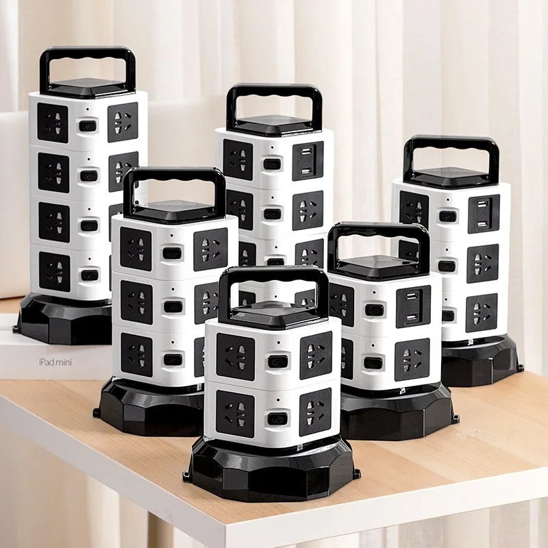 

Multi-Function Vertical SocketusbThree-Dimensional Plug-inPower Strip Tower Porous Panel