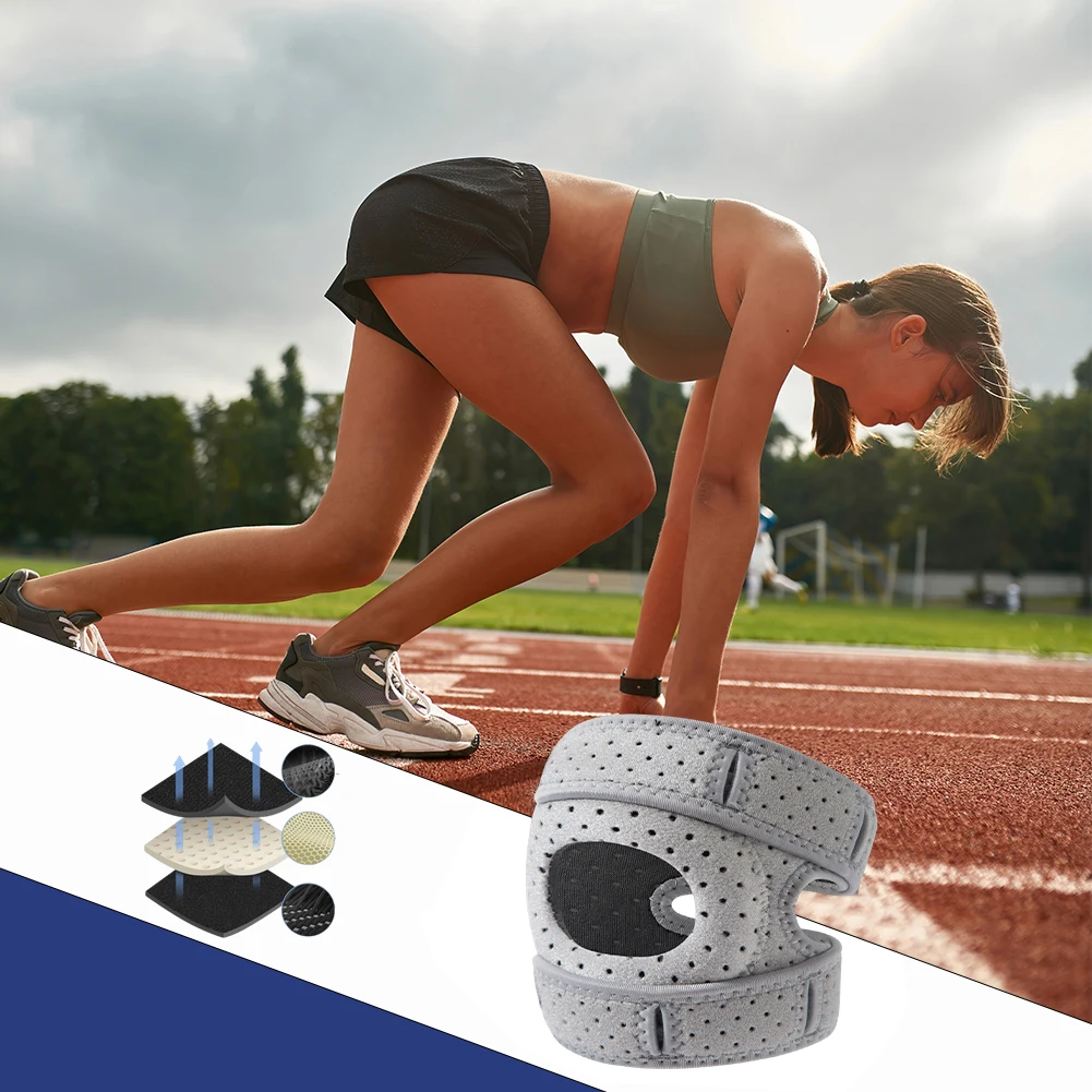 

Patella Knee Brace Adjustable Knee Pad for Jumpers Knee Tendonitis (Grey M)