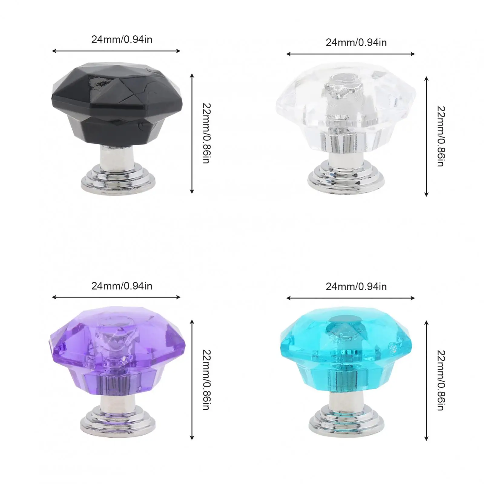 10 Pieces Diamond Shaped Crystal Acrylic Furniture Handles Cabinet Drawers Knobs Pulls Home Furniture Hardware