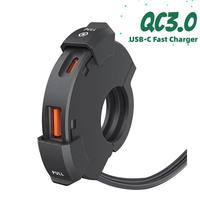 Universal QC3.0 Motorcycle USB Charger 48W USB-C Fast Charger Handlebar Mounting Bracket Phone Charger For Bike Accessories