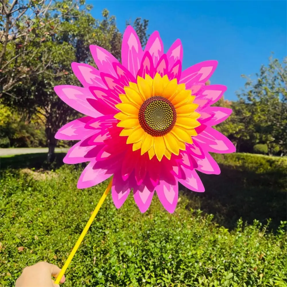 Multistyles Sunflower Windmill PVC Diameter 28/30cm Rotating Sunflower Stake Standing Lawn Flower Pinwheel
