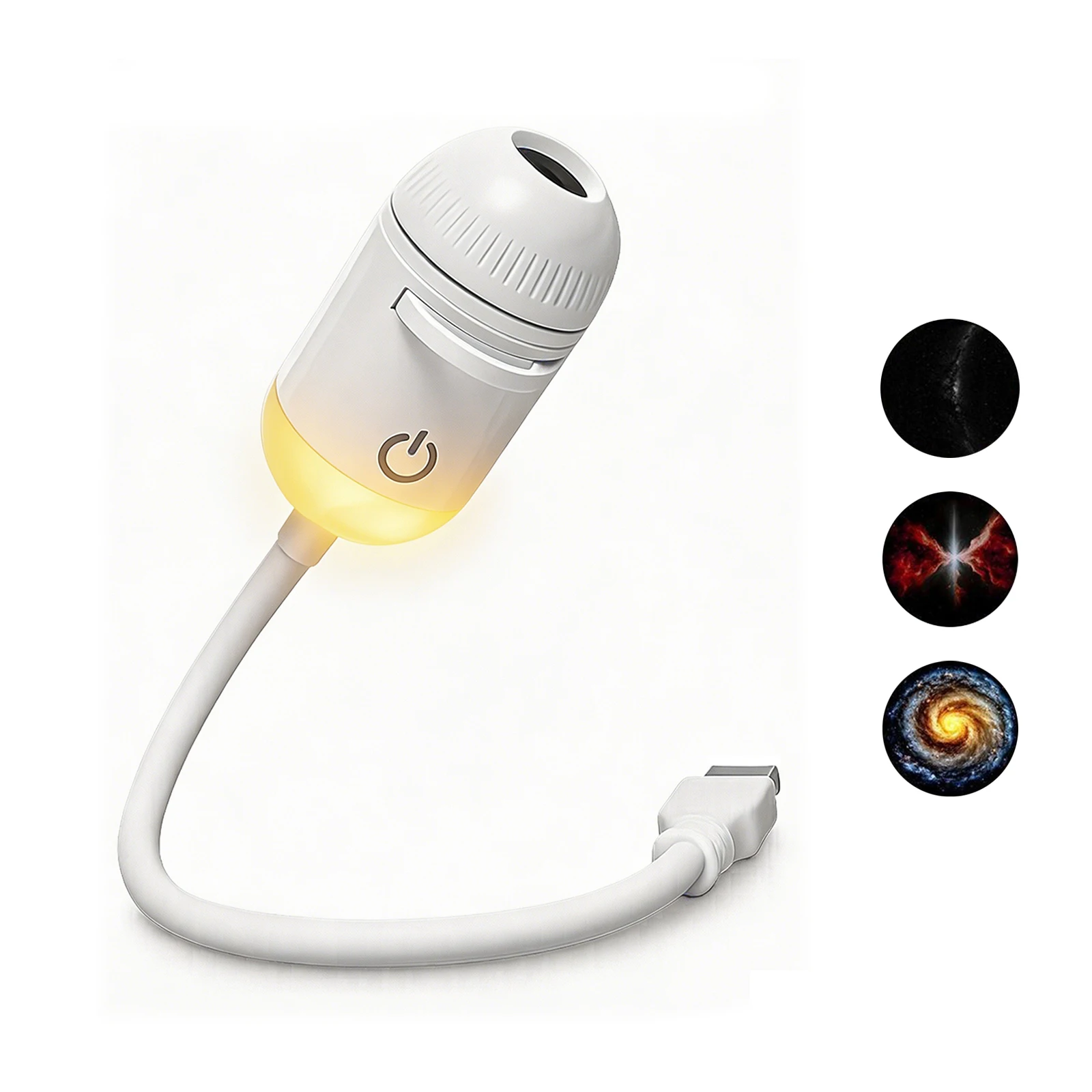 Neue 2-in-1 USB-Projektionsleuchte mit Manueller Fokussierung, Galaxie-Projektor, Auto-Ambientelampe, Romantische Raumbeleuchtung mit Mond, Saturn und Sternen