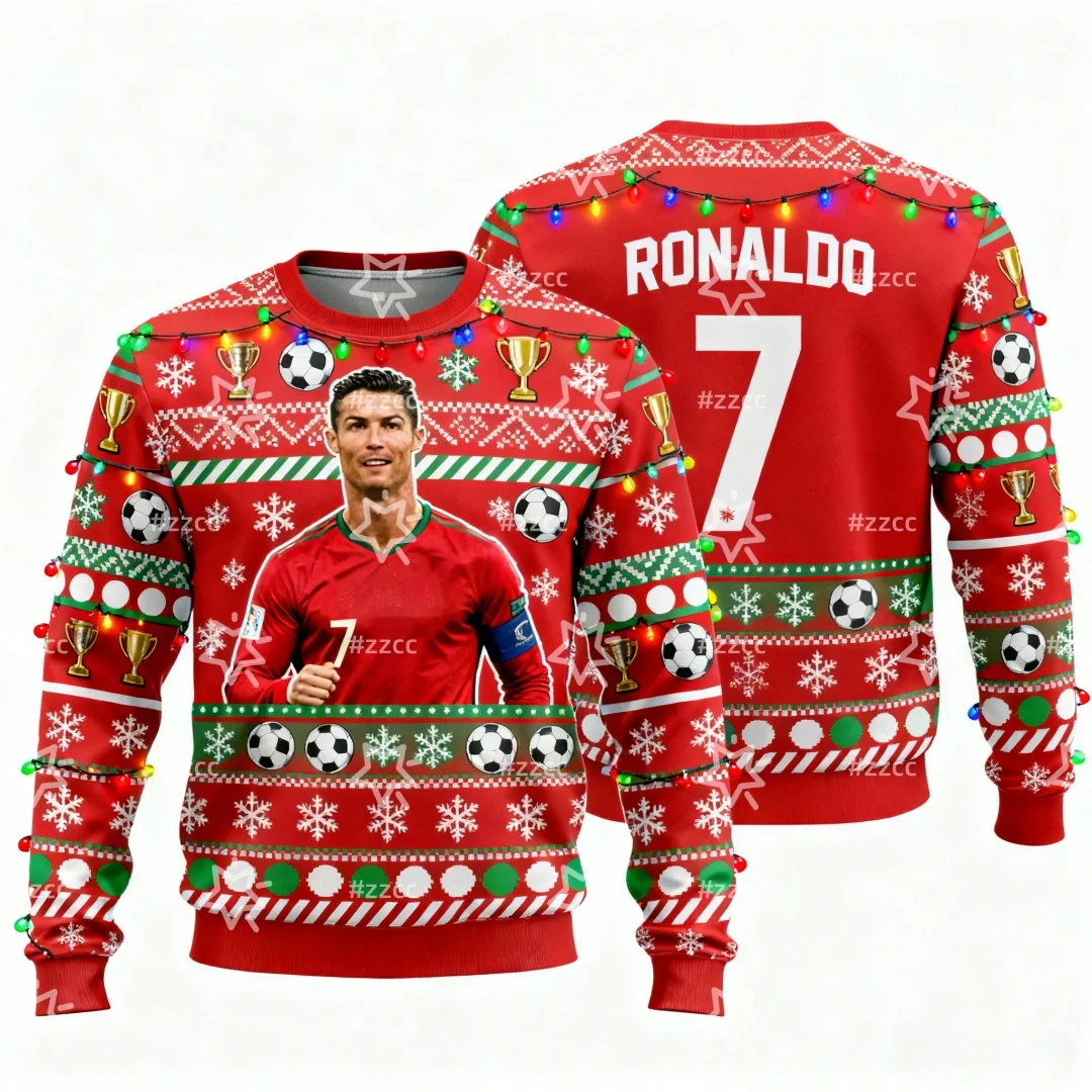 

2025лду Різдвяные памятные толстовки Роналду, осенние модные детские толстовки для отдыха Y2K, мужские и женские толстовки