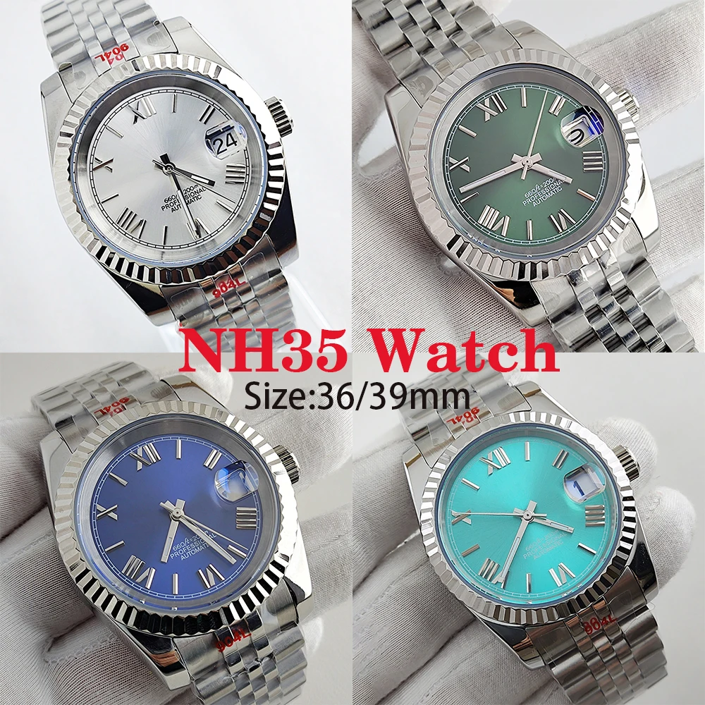 カスタマイズされたNH35腕時計 36mm/39mm レディース/メンズ 自動巻き機械式腕時計 サファイア 自動巻き オイスター Sロゴ腕時計