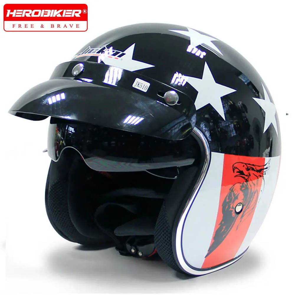 

Vintage Summer Motorcycle Helmet 3/4 Open Face Helmet Retro Design Stylish Safe Riding Helmet Gear For Classic Enthusiasts