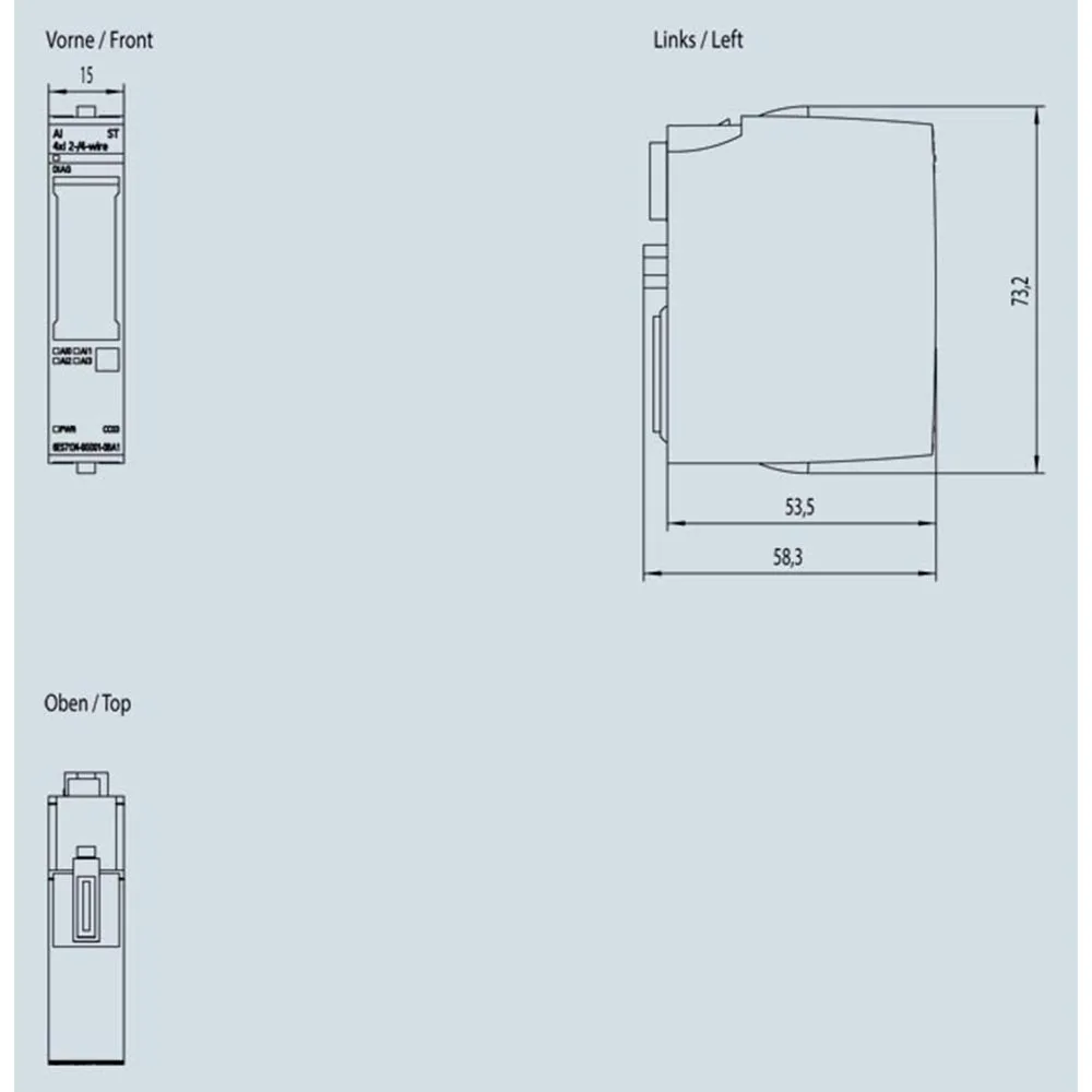 SPS-kompatibles 6ES7134-6GD01-0BA1 4-Kanal-Analogeingangsmodul ±0,3 % hohe Genauigkeit, 16-Bit-Auflösung, 2-Draht, 4-Draht, ST-Standard
