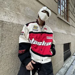 Giacca Bomber con lettere stampate in stile americano nuova tuta da corsa da uomo primavera autunno giacca da coppia allentata Streetwear moda coreana