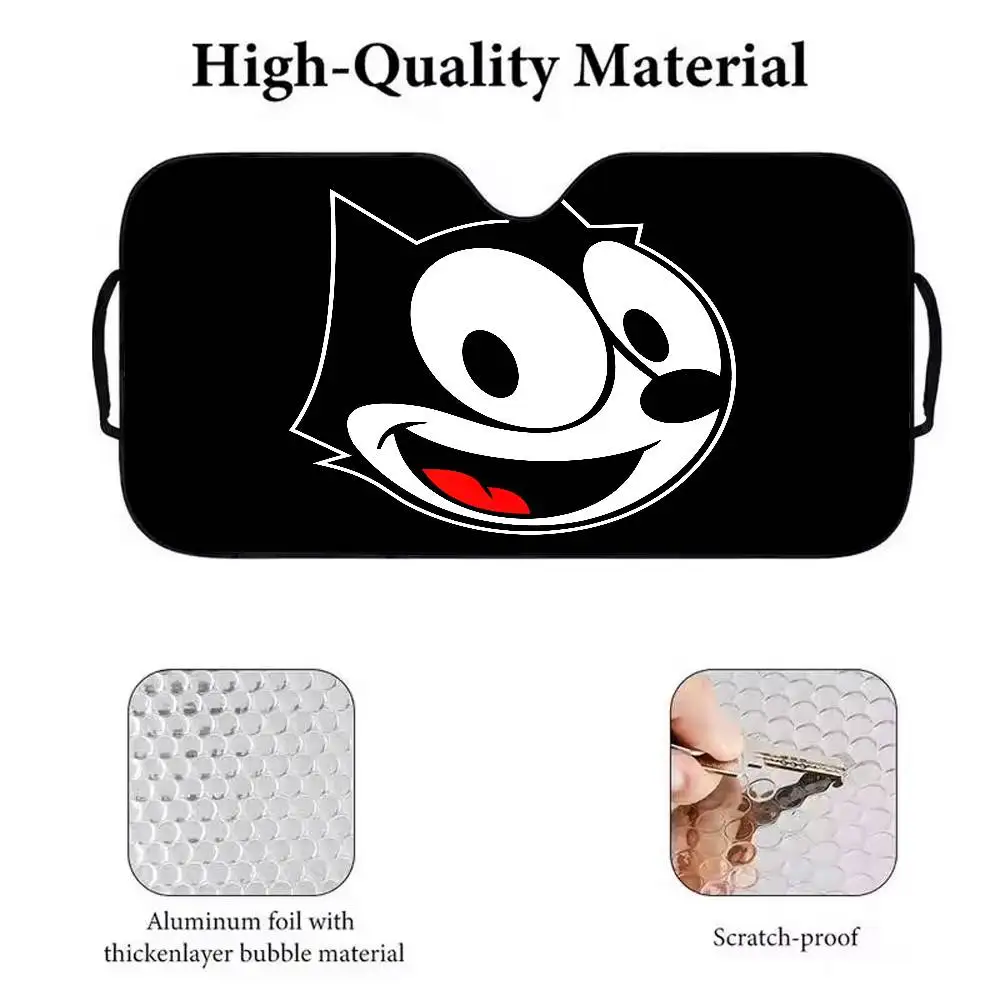 Pare-soleil de voiture f-felix, dessin animé drôle, mignon c-cat, Protection Anti-UV, pare-soleil avant pour l'intérieur du véhicule